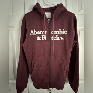 Abercrombie and Fitch Red Zip-Up Hoodie
